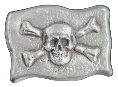 3 Troy Oz MK BarZ "Pirate Flag" Hand Poured .999 FS - MK BARZ AND BULLION