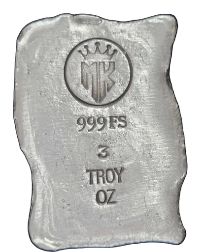 3 Troy Oz MK BarZ "Pirate Flag" Hand Poured .999 FS - MK BARZ AND BULLION