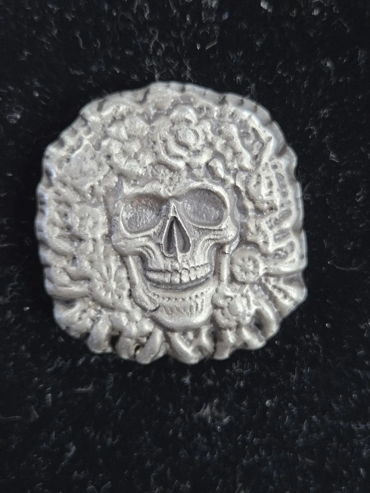 3 Troy Oz MK BarZ "Rose Skull" Hand Poured .999 FS - MK BARZ AND BULLION