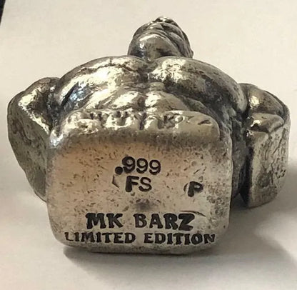 10 Ozt MK BarZ "The Hulk" 2 Part Cast Hand Poured .999 Fine Silver - MK BARZ AND BULLION