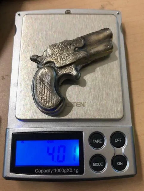 4 Troy Oz MK BarZ "Double Barrel Derringer" Sand Cast .999 FS - MK BARZ AND BULLION