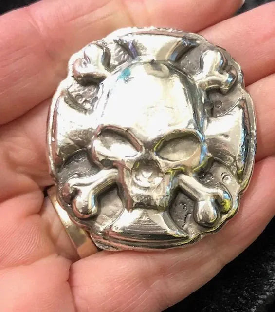 4 Oz MK BarZ "Death & Destruction Medal“ Hand Poured .999 FS - MK BARZ AND BULLION