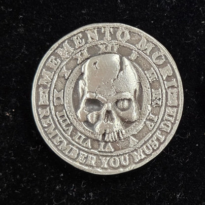 ~0.85 Troy Oz. MK BarZ "Momento Mori / Momento Vivere" Sand Casted Round .999 FS - MK BARZ AND BULLION