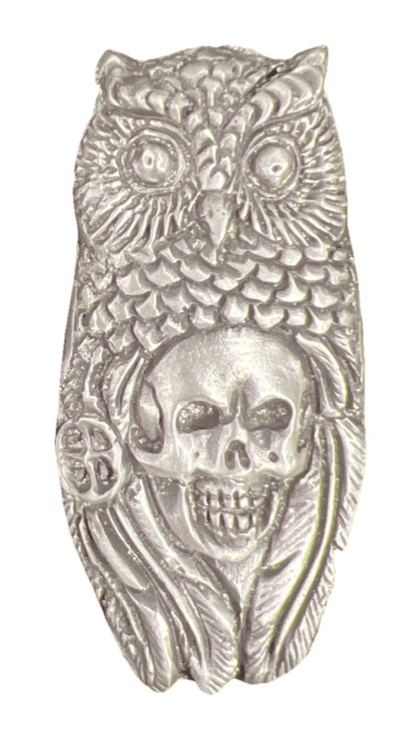 ~2.56 Ozt. MKBARZ "Owl And Skull" .999 Silver Hand Poured - MK BARZ AND BULLION