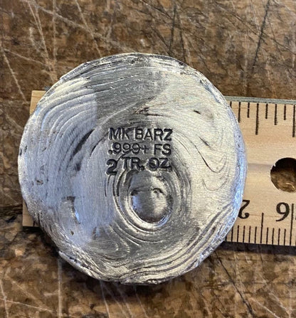 2 Troy Oz MK BarZ "Frankenstein- Horror Token" Round .999 FS - MK BARZ AND BULLION