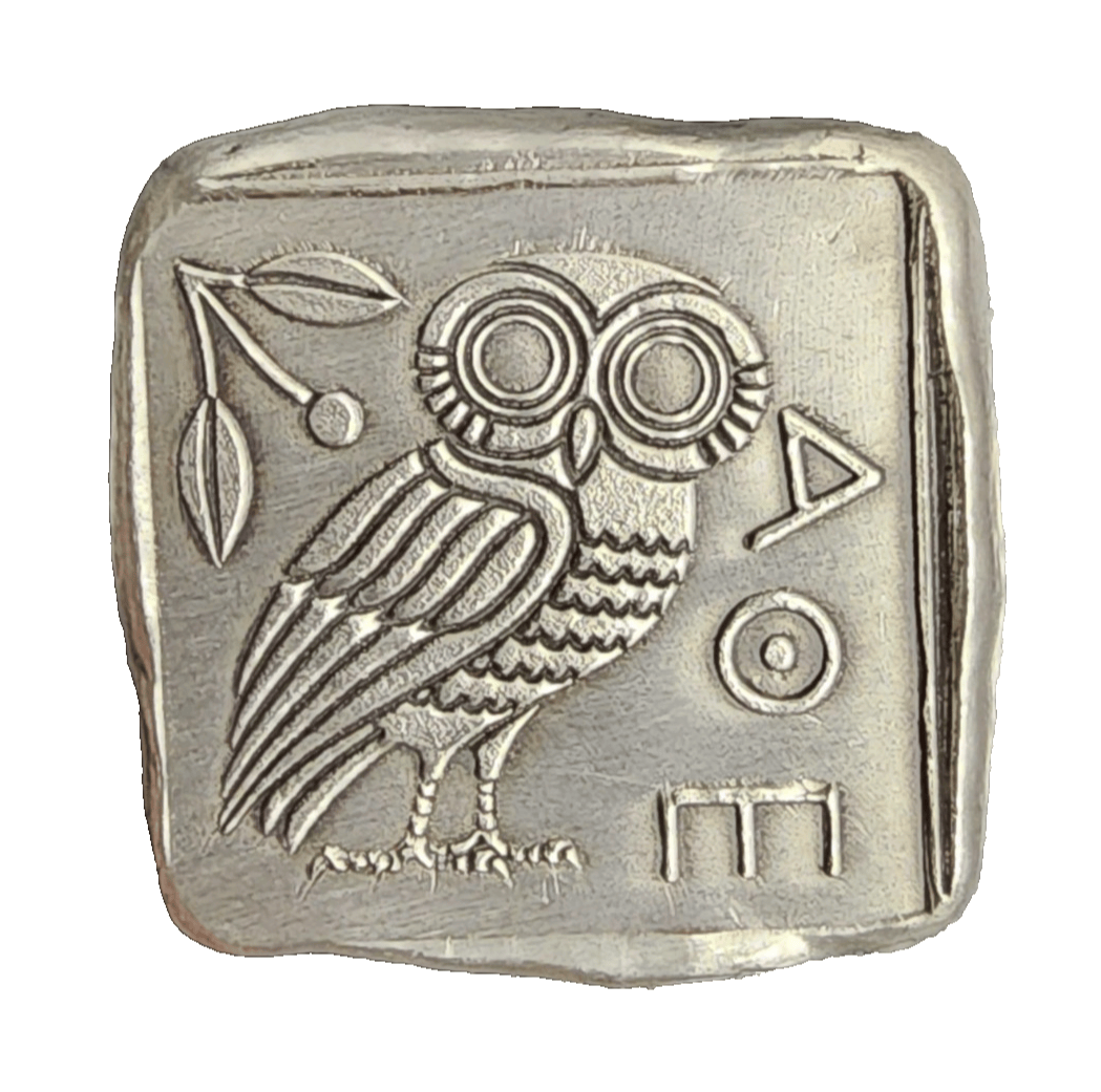 1 Ozt. .999 FS Hieroglyphic Owl Hand Poured Silver by MKBarz - MK BARZ AND BULLION