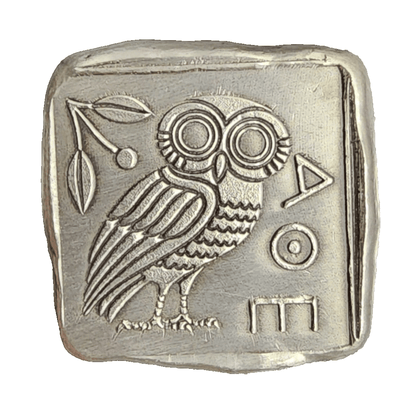 1 Ozt. .999 FS Hieroglyphic Owl Hand Poured Silver by MKBarz - MK BARZ AND BULLION