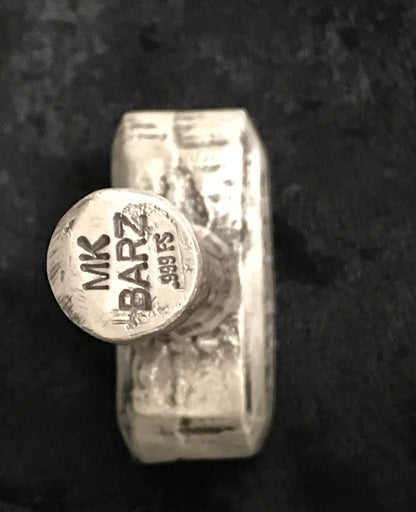 2 ozt MK BarZ "Viking War Hammer" .999 Silver POURED Bar Complete 3D Statue - MK BARZ AND BULLION