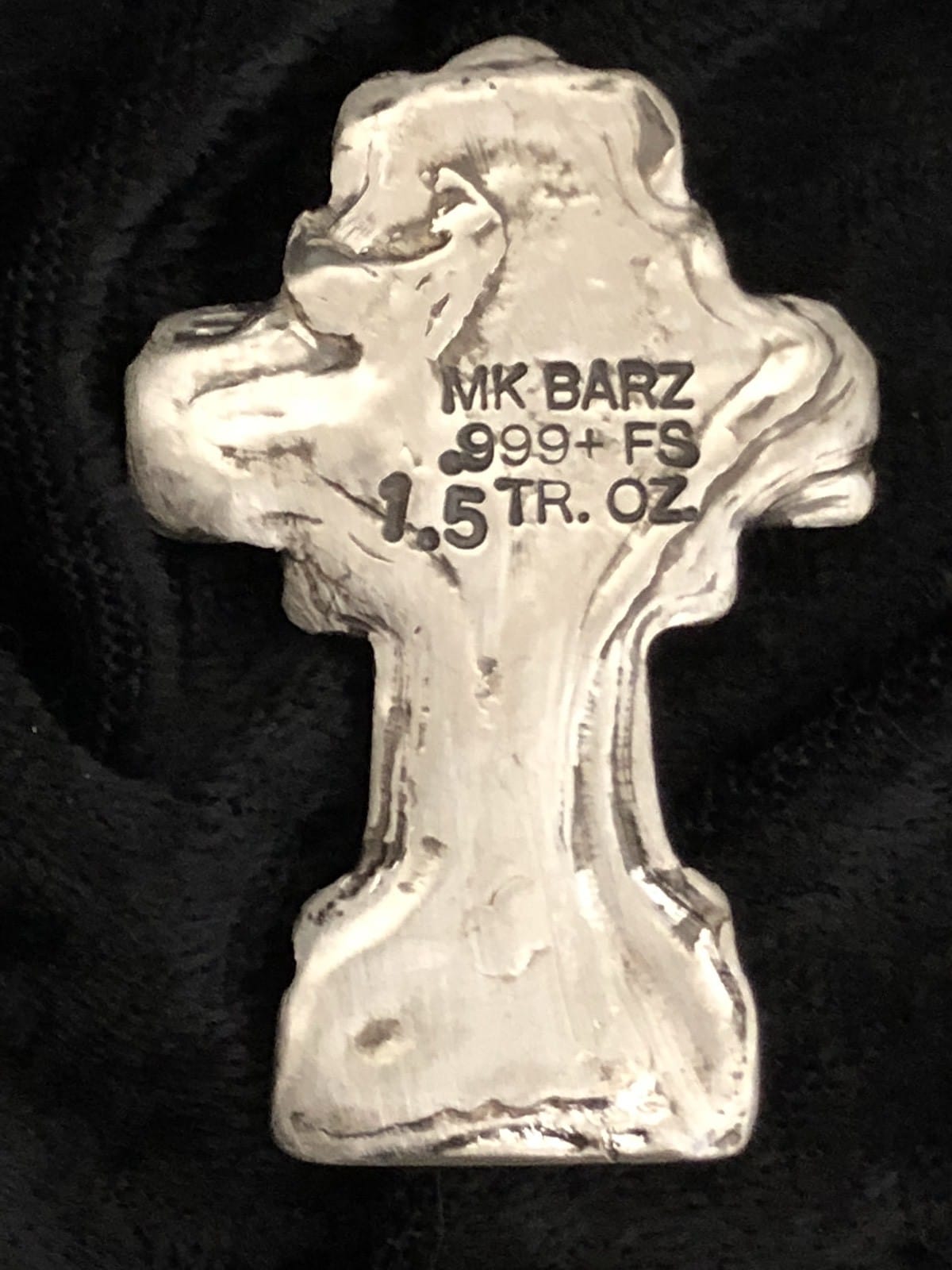 1.5 ozt MK BarZ "SKULL Cross" Bar .999 Fine Silver - MK BARZ AND BULLION