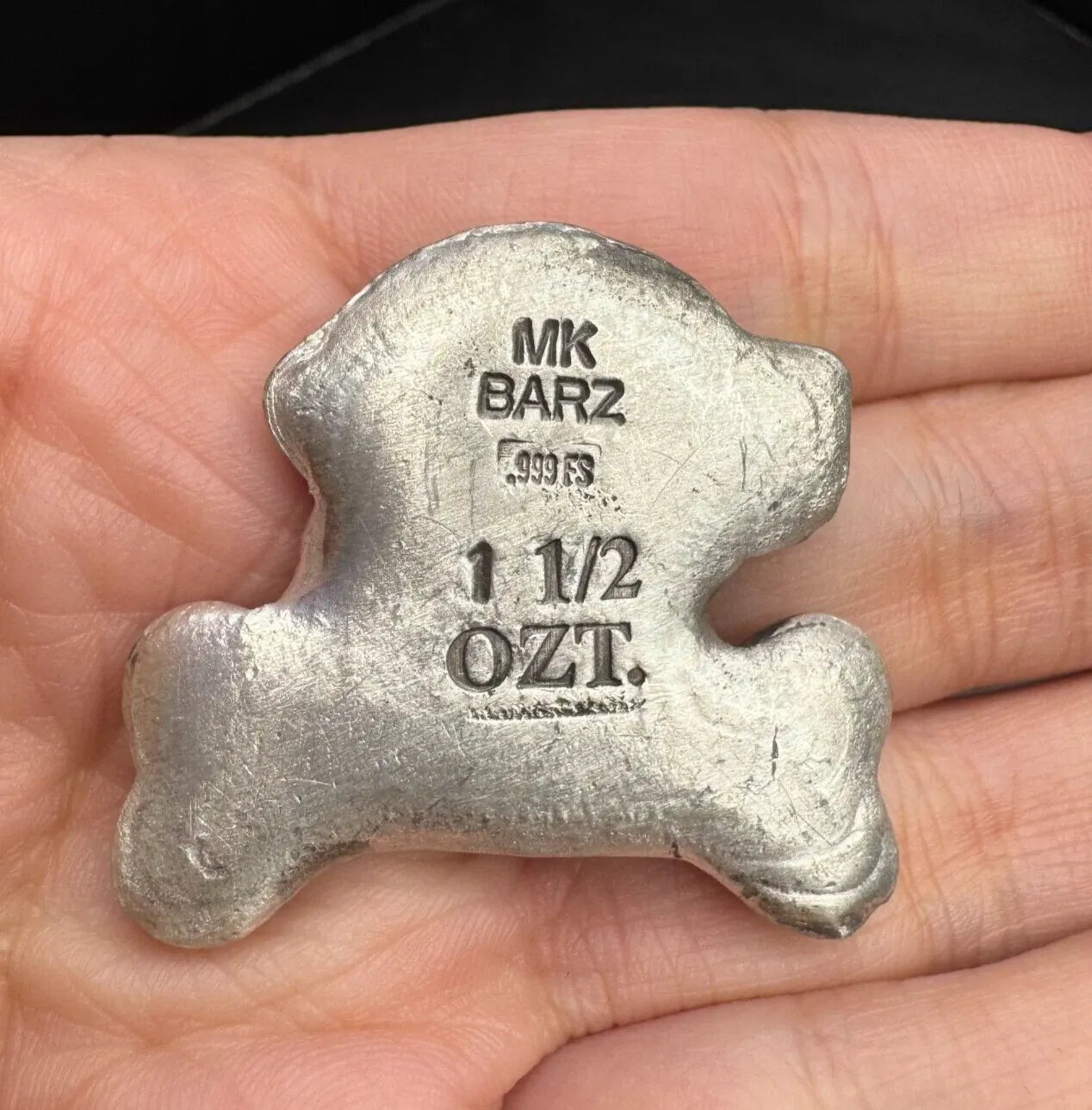 1.5 Oz MK BarZ "Big Dog“ Hand Poured .999 FS Bar - MK BARZ AND BULLION