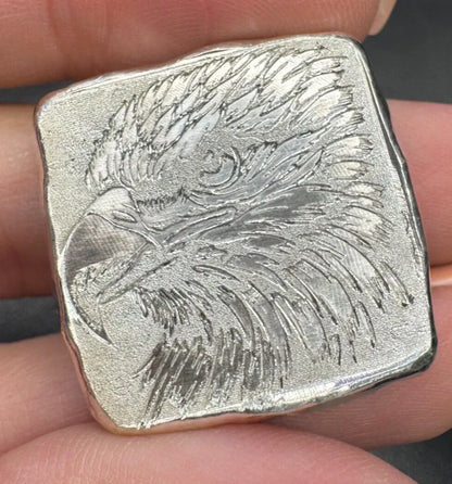 1 ozt MK BarZ Eagle Stamped Square Hand Poured .999 FS - MK BARZ AND BULLION