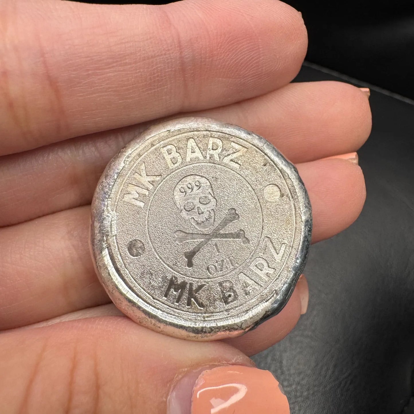 1 Oz MK BarZ "Praying Hands“ Stamped Round .999 FS - MK BARZ AND BULLION