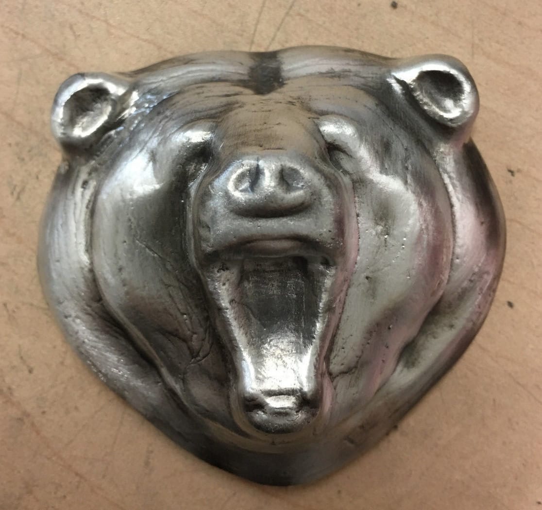 9 ozt MK BarZ "3D BEAR" .999 Fine Silver Mintage 500 - MK BARZ AND BULLION