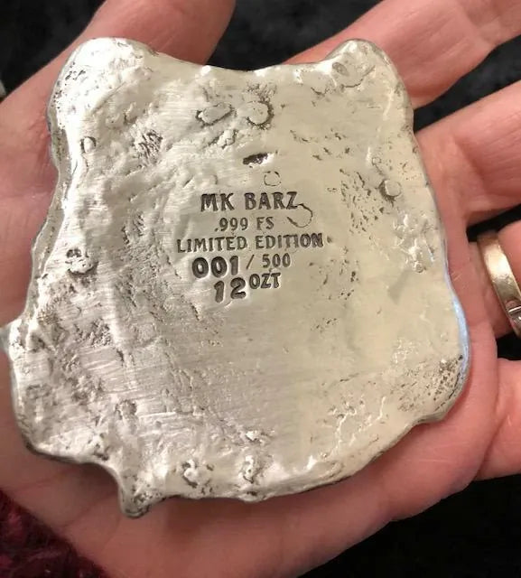 12 Oz MK BarZ "Big Ass Bull Dog" LTD to 500 Bar .999FS - MK BARZ AND BULLION