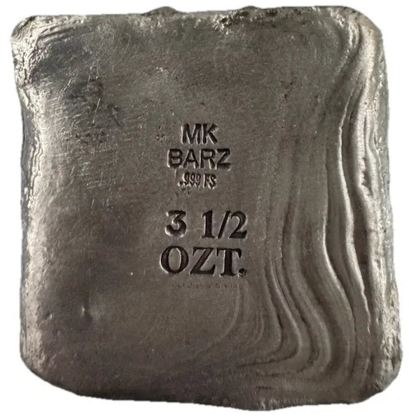 3.5 Oz MK Barz "pirates Entrance" Hand Poured .999 Fine Silver. New Pour - MK BARZ AND BULLION