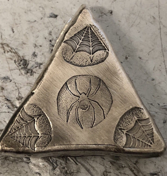 1 Ozt MK BarZ "SPIDER SKULL TRIANGLE" .999 FS HAND POURED Limited Edition - MK BARZ AND BULLION