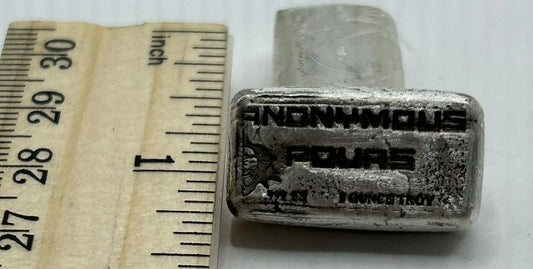 1 Ozt MK BarZ "Anonymous Pours" Antiqued Mini Weight Bar .999 Fine Silver - MK BARZ AND BULLION