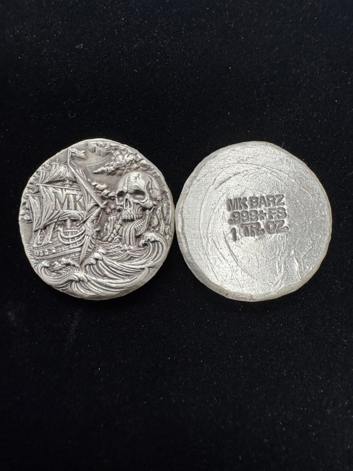1 ozt MK BARZ "MK's Plunder" Hand Poured .999 FS