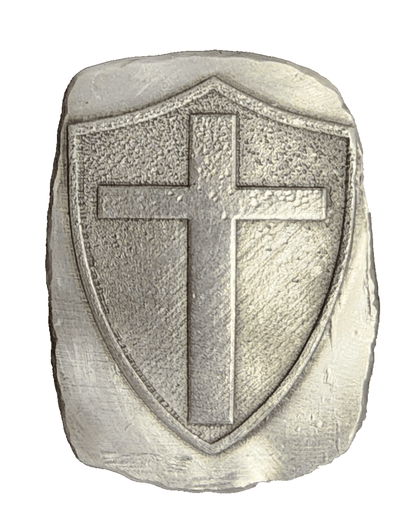 1 Ozt. .999 FS Cross Shield Hand Poured Silver by MKBarz 1 Ozt. .999 FS Cross Shield Hand Poured Silver by MKBarz - MK BARZ AND BULLION