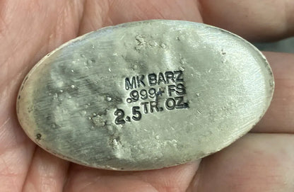 2.5 Troy Oz MK BarZ "San Francisco Logo Bar” .999 FS - MK BARZ AND BULLION