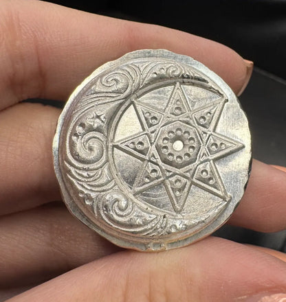 1 Troy Oz MK BarZ "Moon and Star" Round .999 Fine Silver - MK BARZ AND BULLION