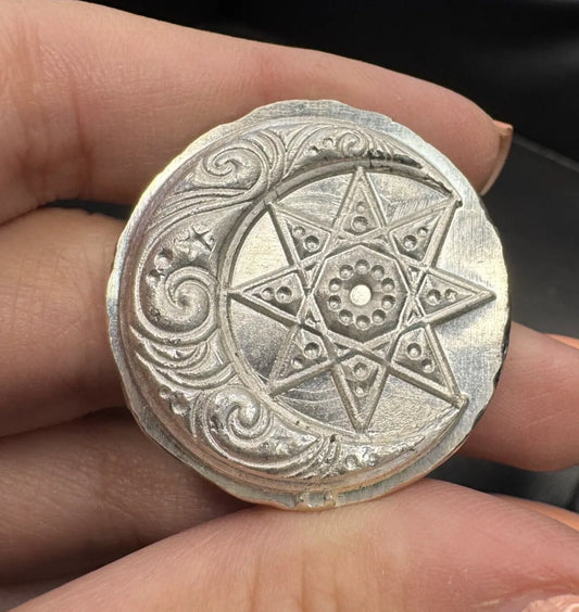1 Troy Oz MK BarZ "Moon and Star" Round .999 Fine Silver - MK BARZ AND BULLION