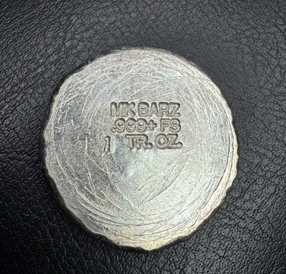 1 Troy Oz MK BarZ "Moon and Star" Round .999 Fine Silver - MK BARZ AND BULLION