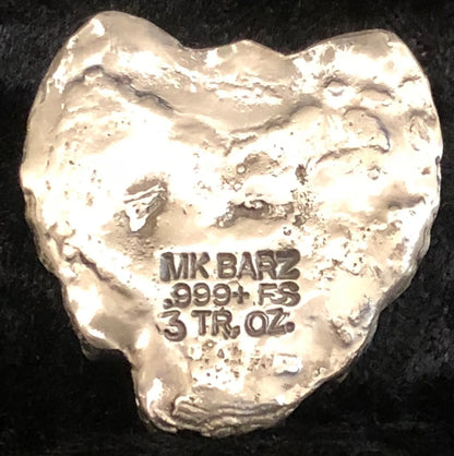 3 Oz MK BarZ Hand Poured "Devil Ram" Skull .999 Bar - MK BARZ AND BULLION