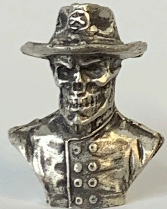 ~3 Ozt MK BarZ "Union Soldier" 3D Skeleton Sand Cast Bust James Shoop .999FS - MK BARZ AND BULLION