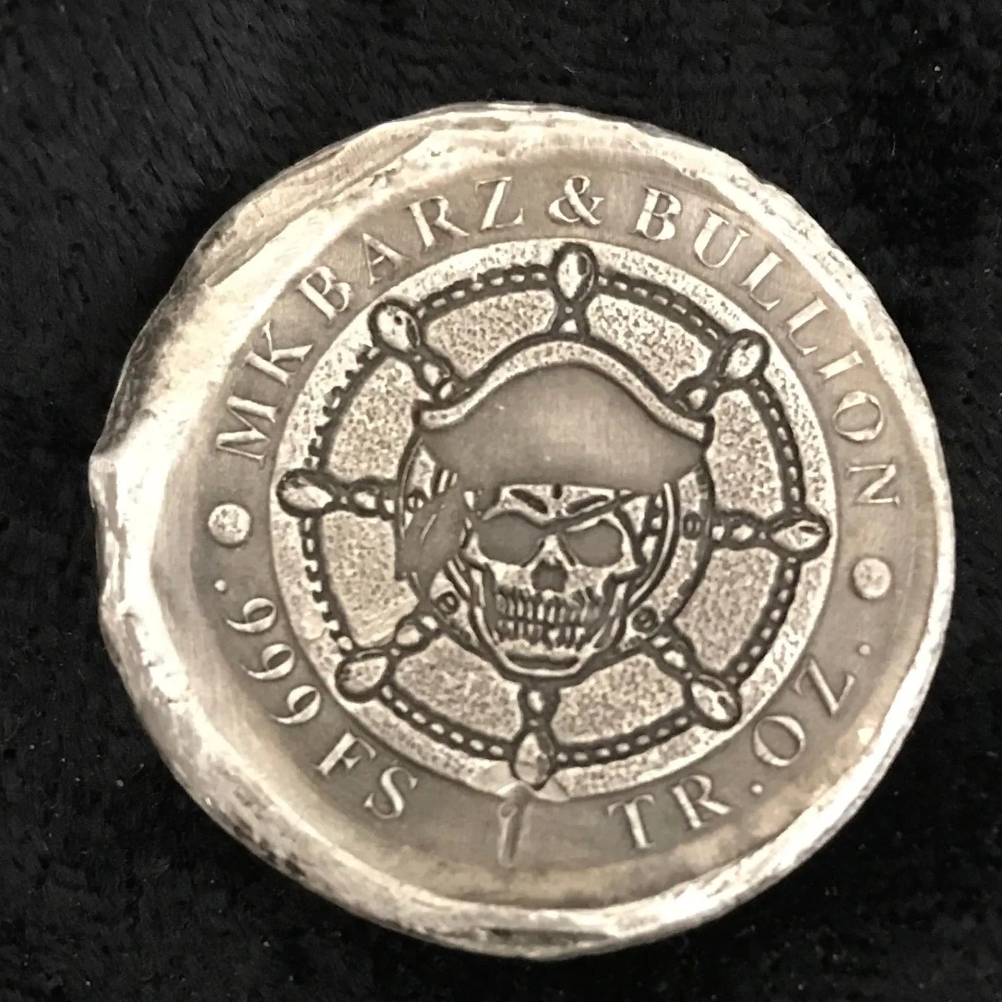 1 Troy Oz MK BarZ Double Sided "Pirate Captain Coin" Round .999 FS - MK BARZ AND BULLION