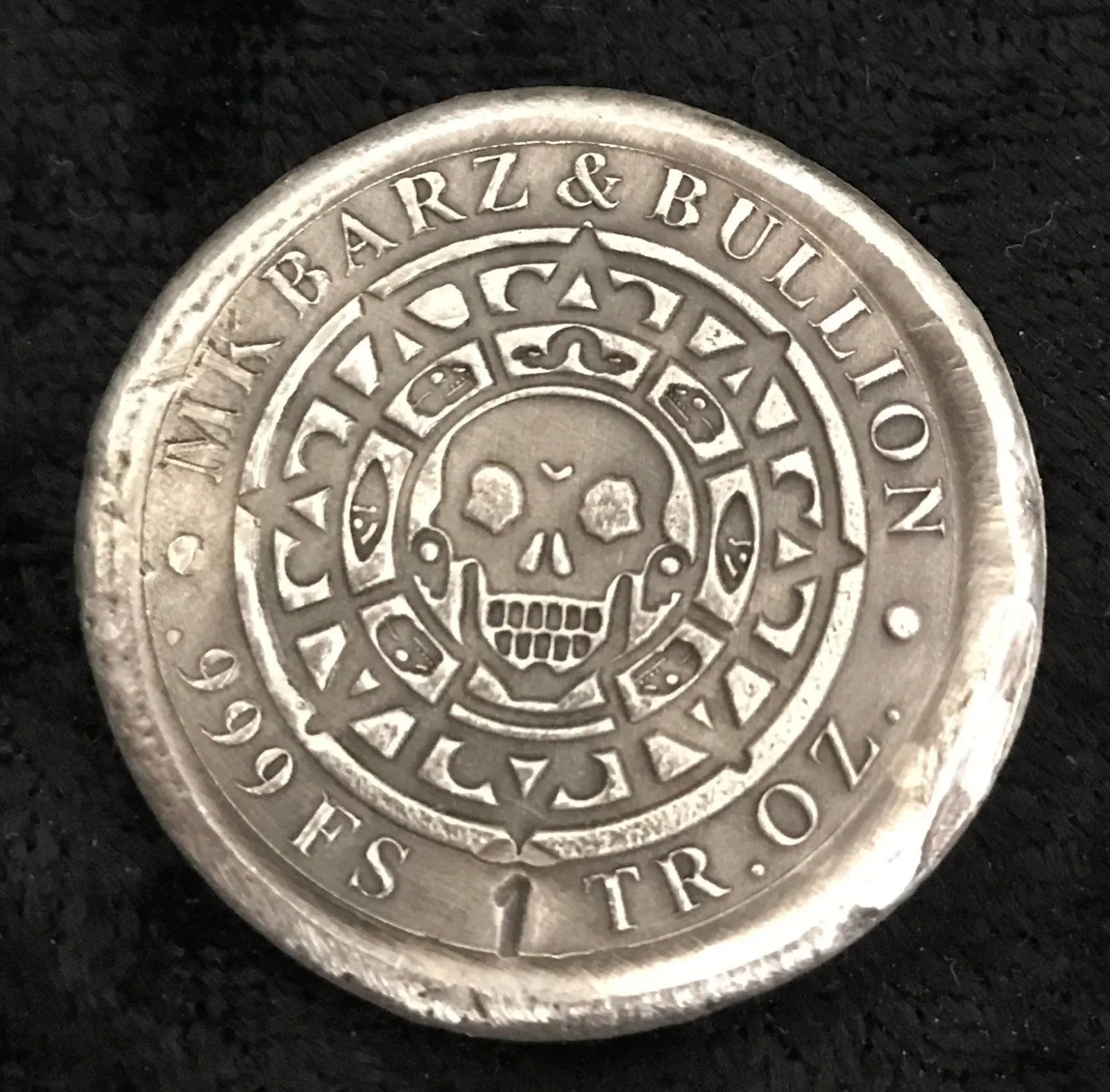 1 Troy Oz MK BarZ Double Sided "Pirate Captain Coin" Round .999 FS - MK BARZ AND BULLION