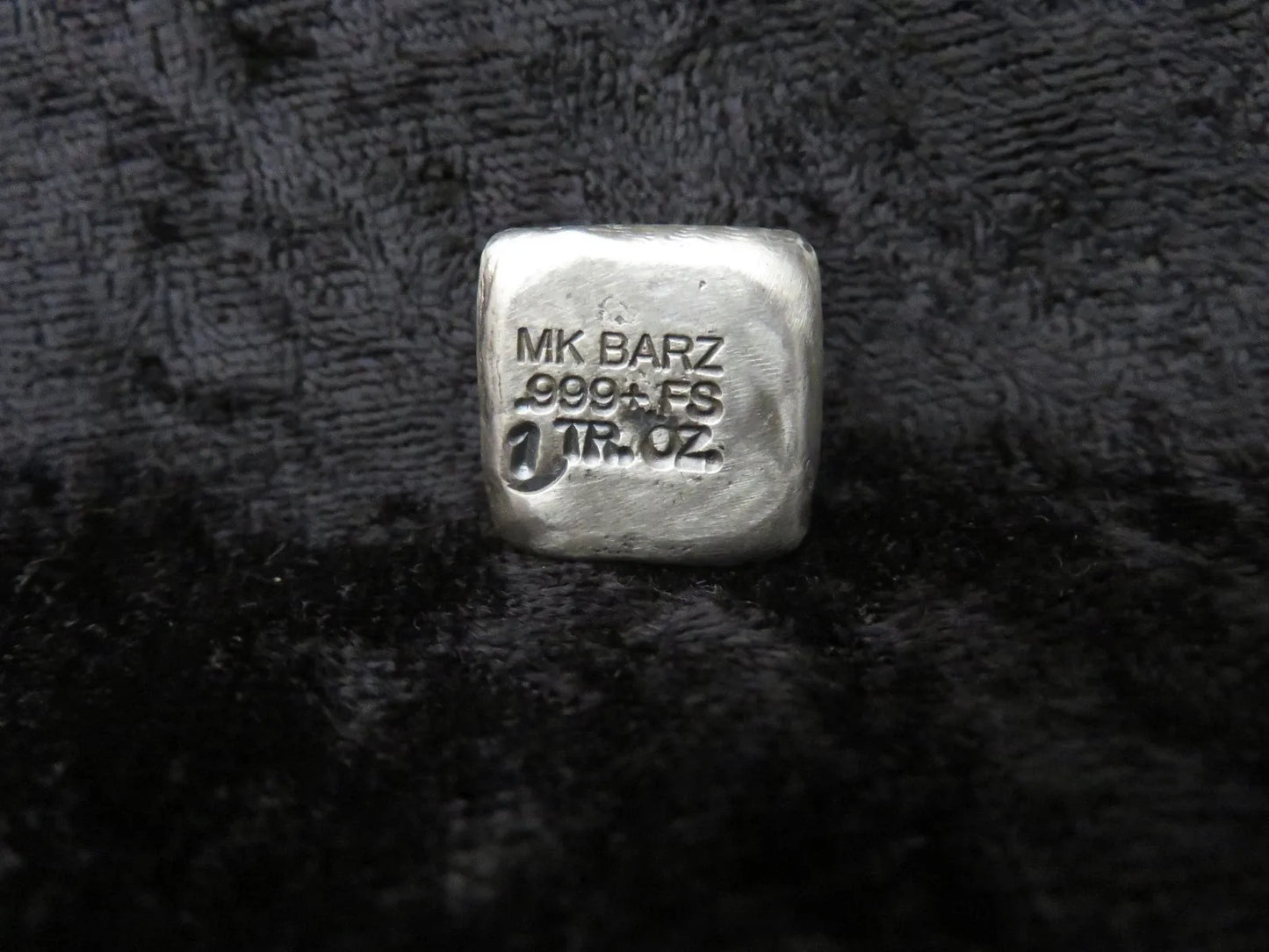 1 ozt MK BARZ "Anarchy" Stamped Cube .999 Fine Silver - MK BARZ AND BULLION