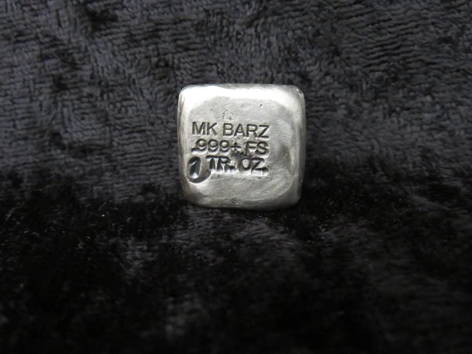 1 ozt MK BARZ "Anarchy" Stamped Cube .999 Fine Silver - MK BARZ AND BULLION