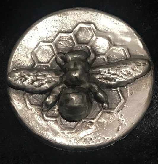 3 Oz MK BarZ "Honey Comb Bee" Hand Poured .999 FS LTD Round - MK BARZ AND BULLION