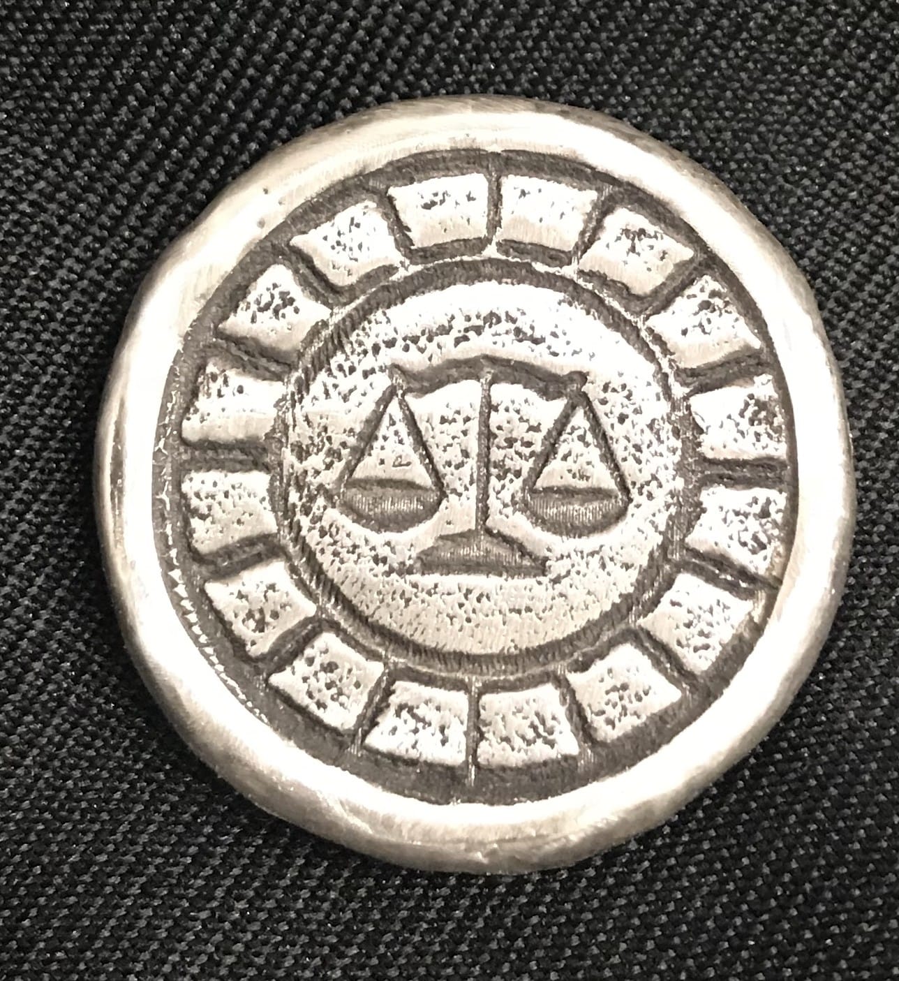 1 Troy Oz MK BarZ "Justice for All" Stamped Round .999 Fine Silver - MK BARZ AND BULLION