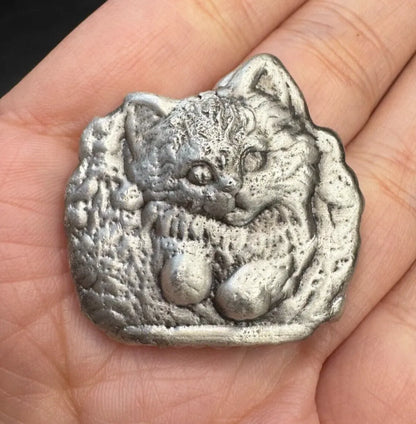 1.75 Ozt MK BarZ "Pretty Kitty" Hand Poured .999 FS - MK BARZ AND BULLION