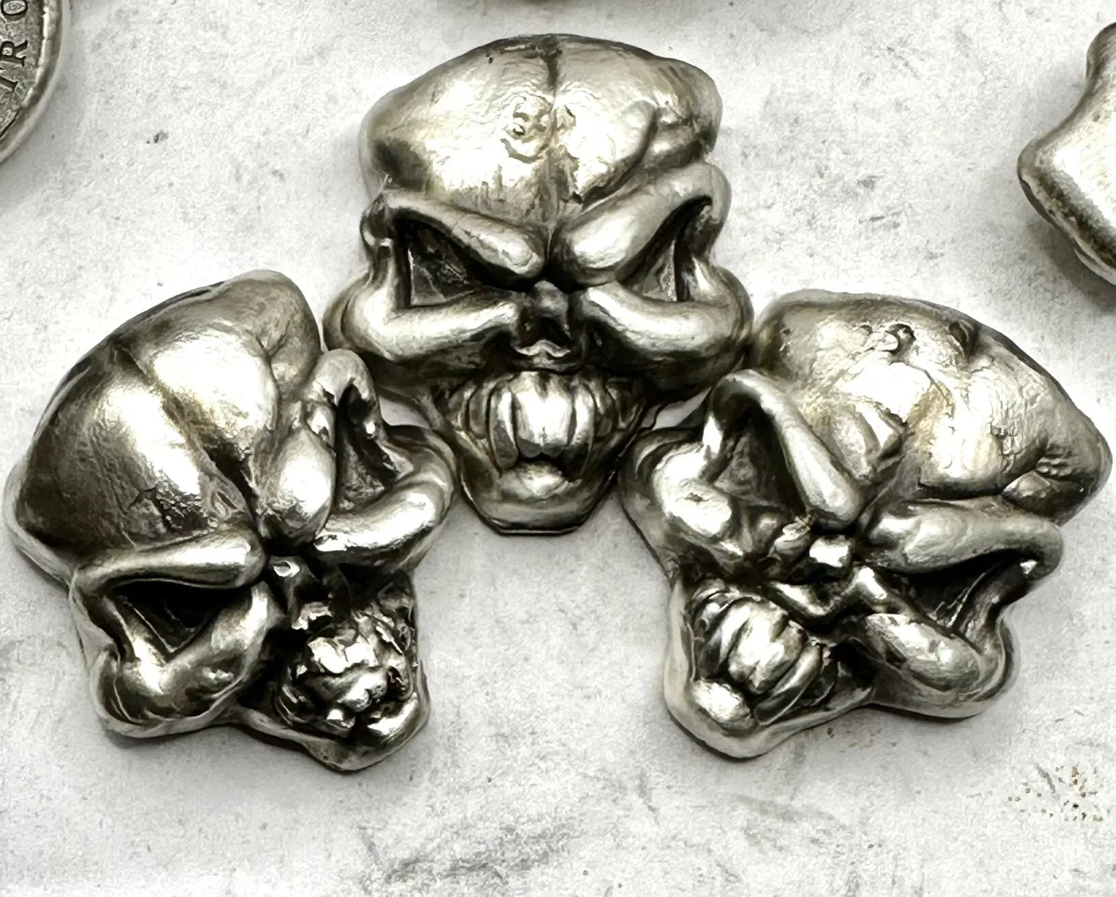 3 Oz MK BARZ "Whacked Skull" .999 FS - MK BARZ AND BULLION