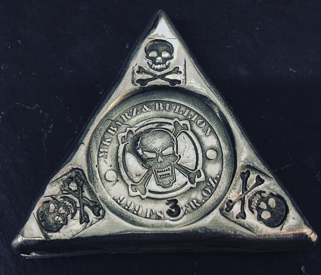 3 Troy Oz .999 FS MK BarZ " Captain's Triangle" LTD - MK BARZ AND BULLION