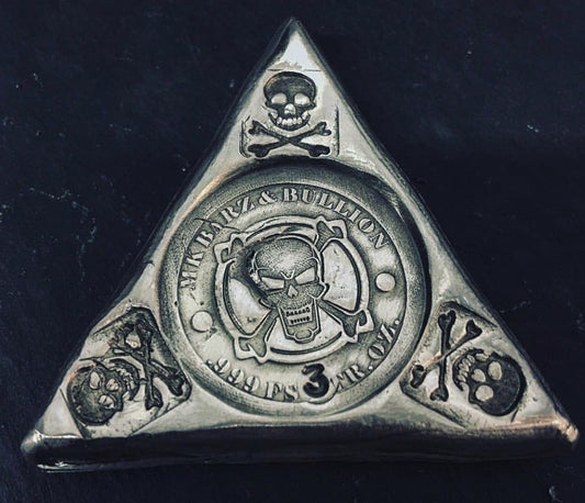 3 Troy Oz .999 FS MK BarZ " Captain's Triangle" LTD - MK BARZ AND BULLION