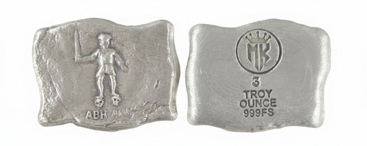 3 ozt Bart Robbert's Pirate Flag .999 FS Hand Poured - MK BARZ AND BULLION