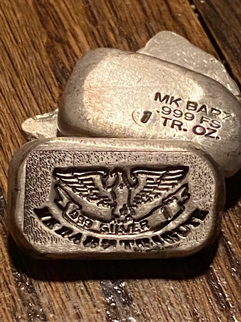 1 Troy Oz MK BARZ "MK Eagle" Bar .999 Fine Silver - MK BARZ AND BULLION