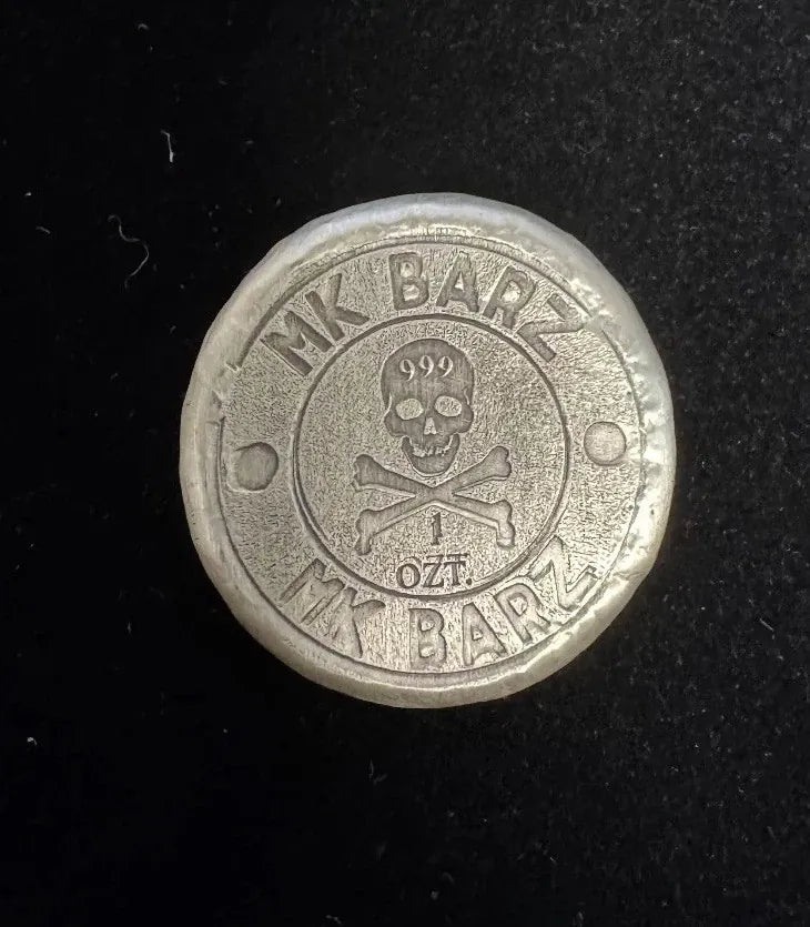 1 OZT "King of Beasts" MK Barz Round .999 Fine Silver - MK BARZ AND BULLION