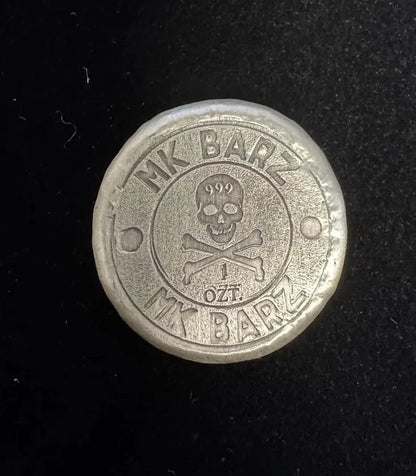 1 OZT "King of Beasts" MK Barz Round .999 Fine Silver - MK BARZ AND BULLION