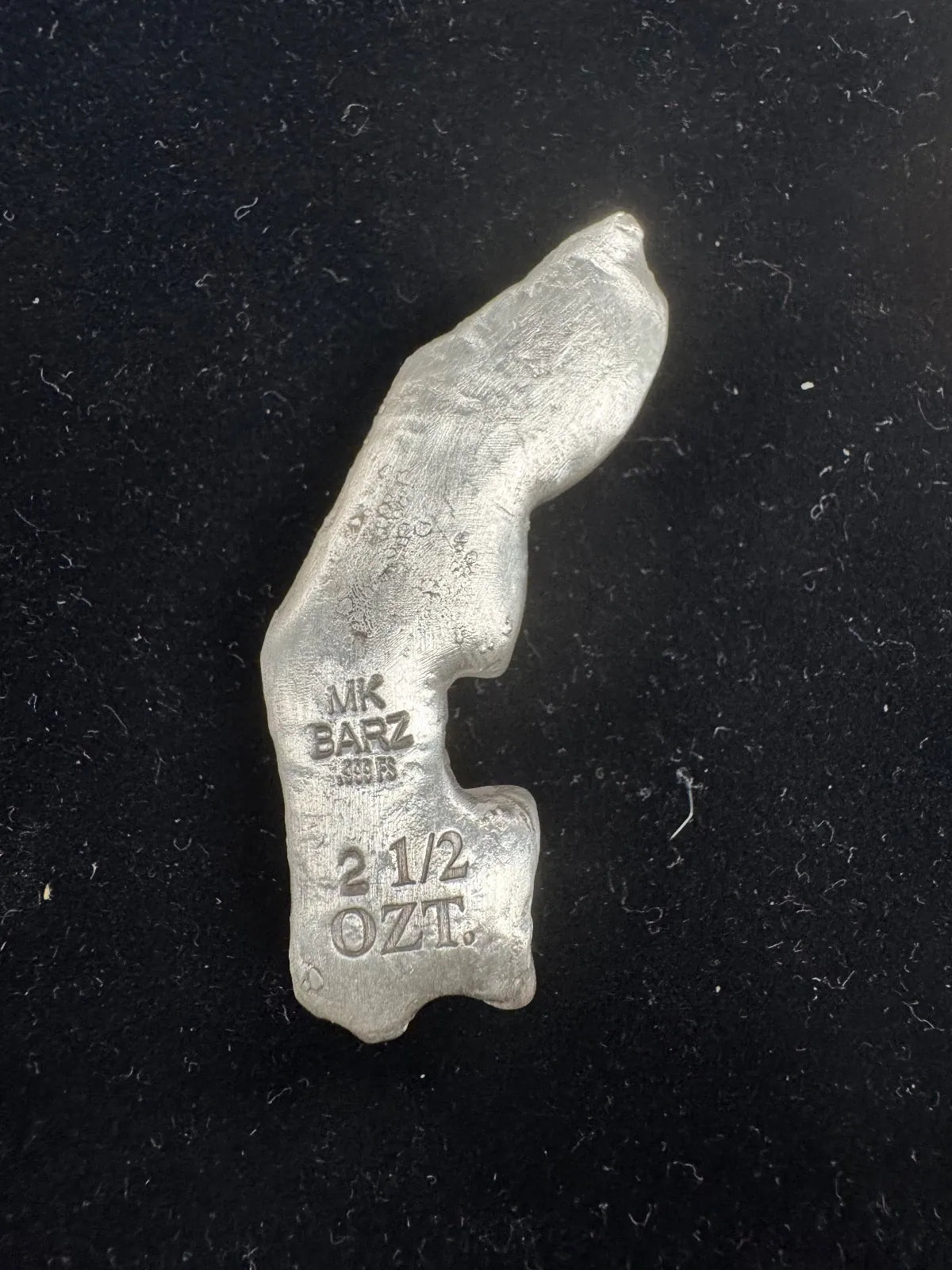 2.5 oz MK Barz "Zombie Finger" Hand Poured .999 Fine Silver - MK BARZ AND BULLION