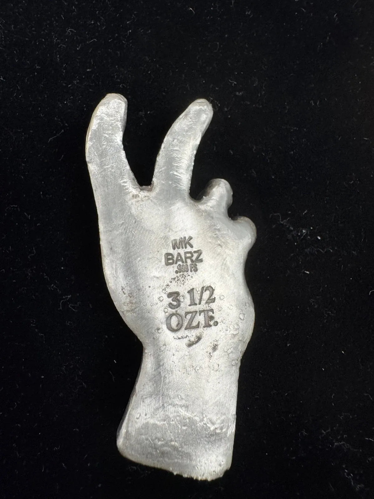 3.5 oz MK Barz "Zombie Hand" Hand Poured .999 Fine Silver - MK BARZ AND BULLION