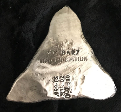 3 Troy Oz MK BARZ Viking "Rune Kreis" TRIANGLE .999 FS HAND POURED LTD - MK BARZ AND BULLION