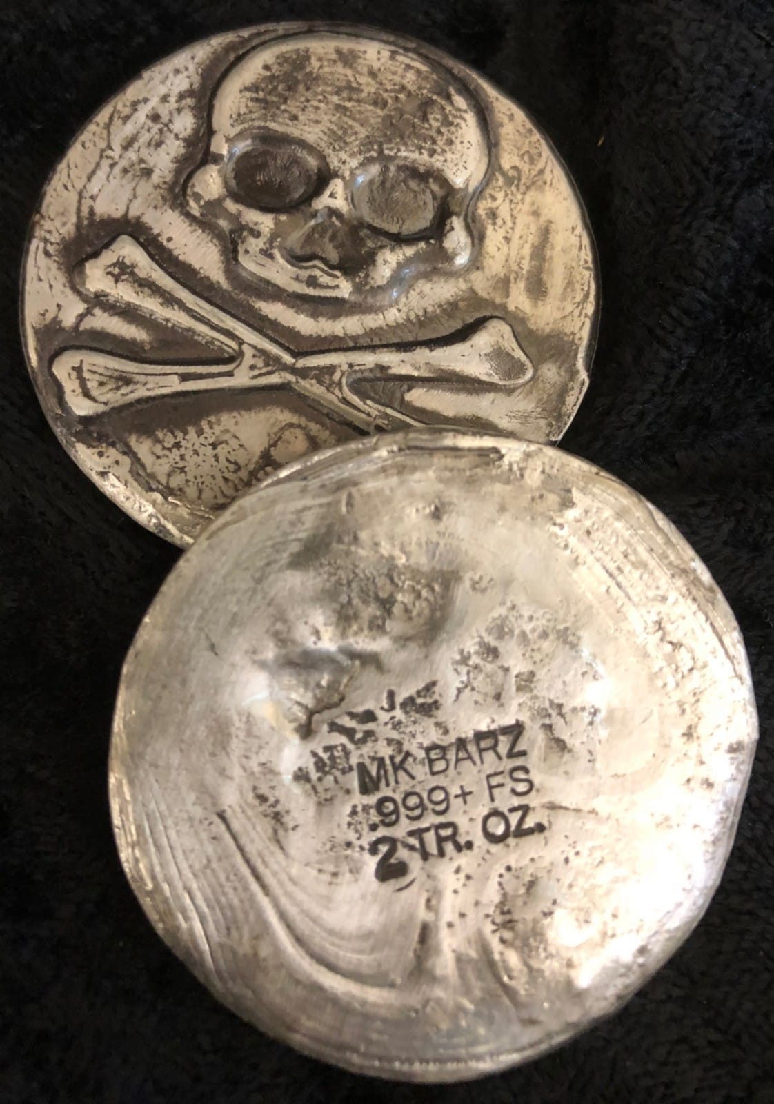 2 ozt MK BarZ "SKULL Relief Token" .999 Fine Silver - MK BARZ AND BULLION