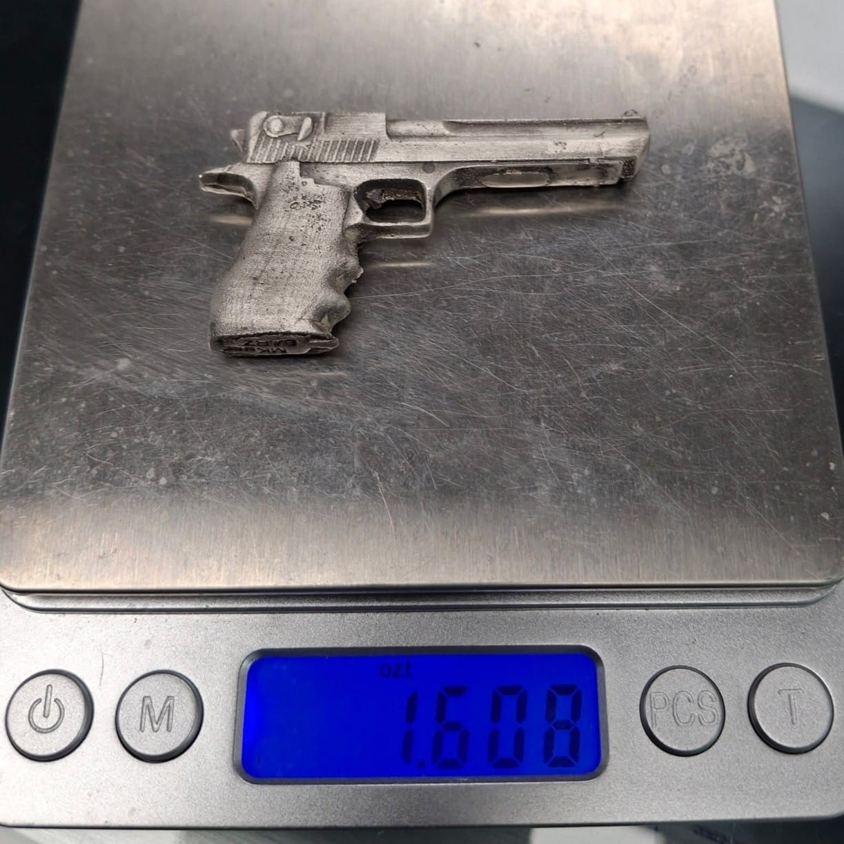 1.608 Ozt. Hand Poured Silver Gun by MKBarz - MK BARZ AND BULLION
