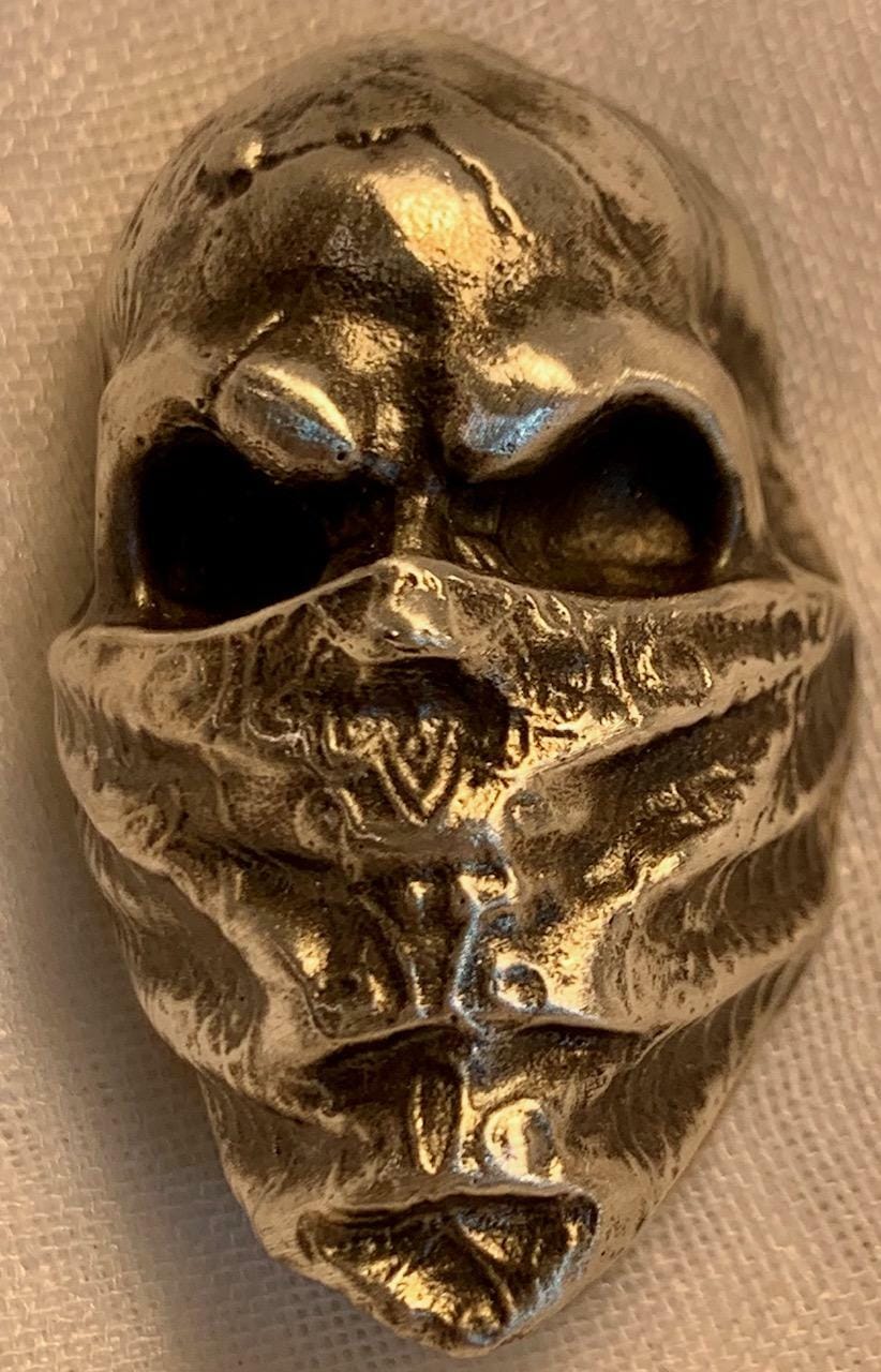 3 Troy Oz. MK BarZ "Skully Bandit" Sand Cast .999 FS - MK BARZ AND BULLION