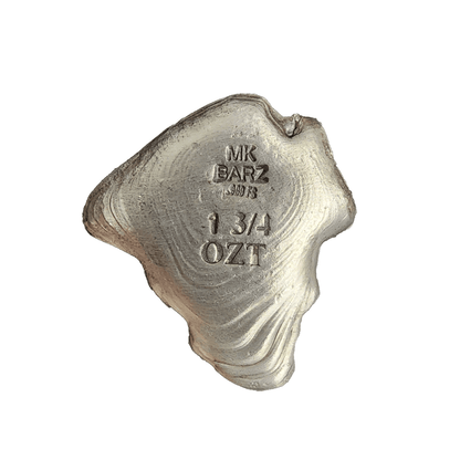 1.75 Ozt. .999 FS Pirate Skull Hand Poured Silver by MKBarz - MK BARZ AND BULLION